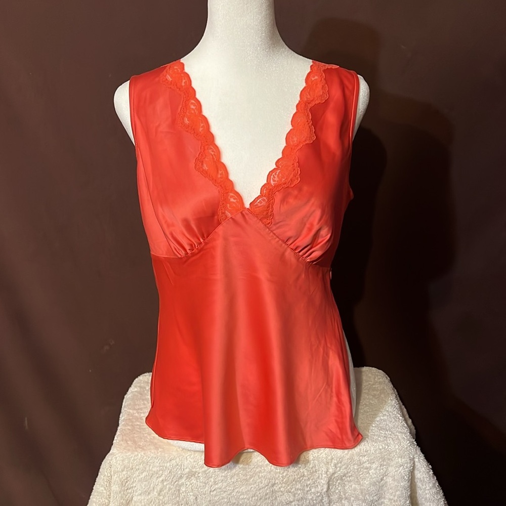 DKNY CAMISOLE Orange Silk “like” & Lace